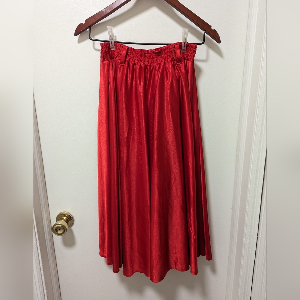 Silk skirt red